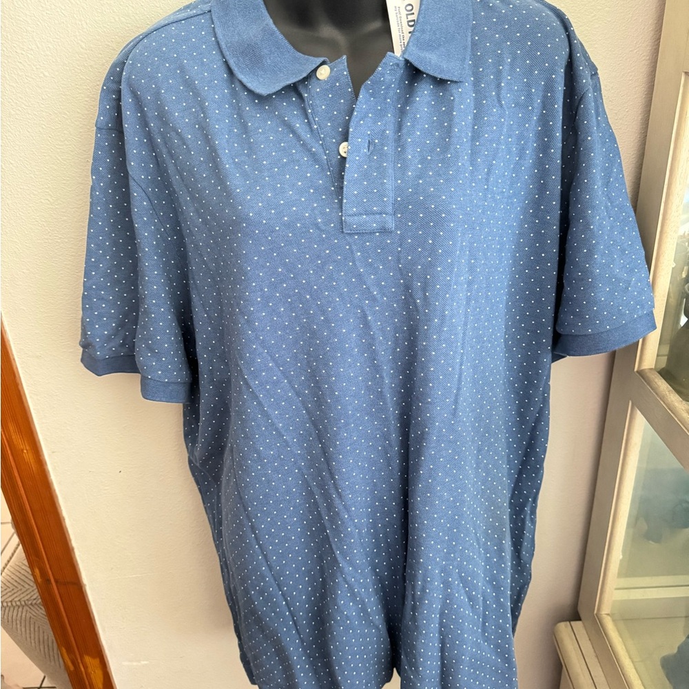 Old Navy Blue Polo Shirt Classic Fit NWT